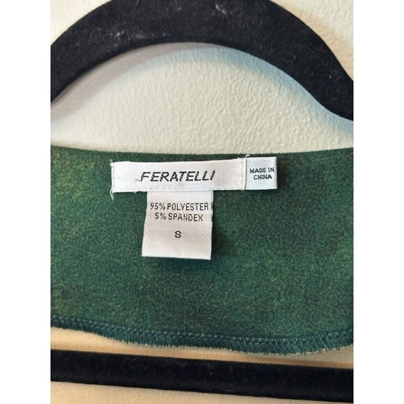 Feratelli Women's Small Multicolor Floral Long Sleeve Scoop Neck Shirt Polyester - Picture 3 of 3